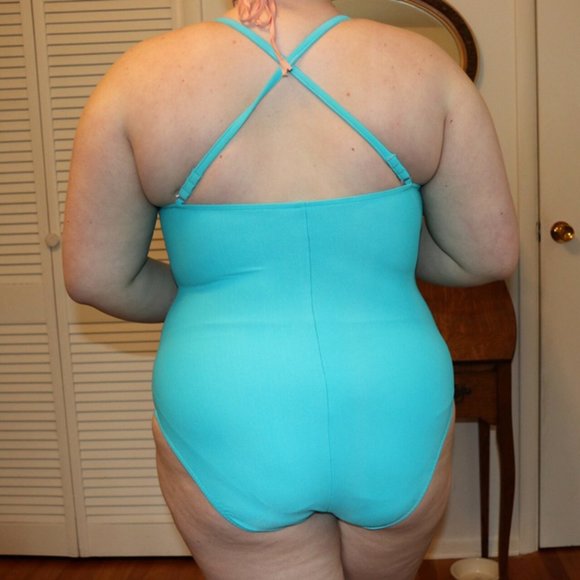 Victoria Secret blue ribbed knit swim suit - Picture 2 of 2